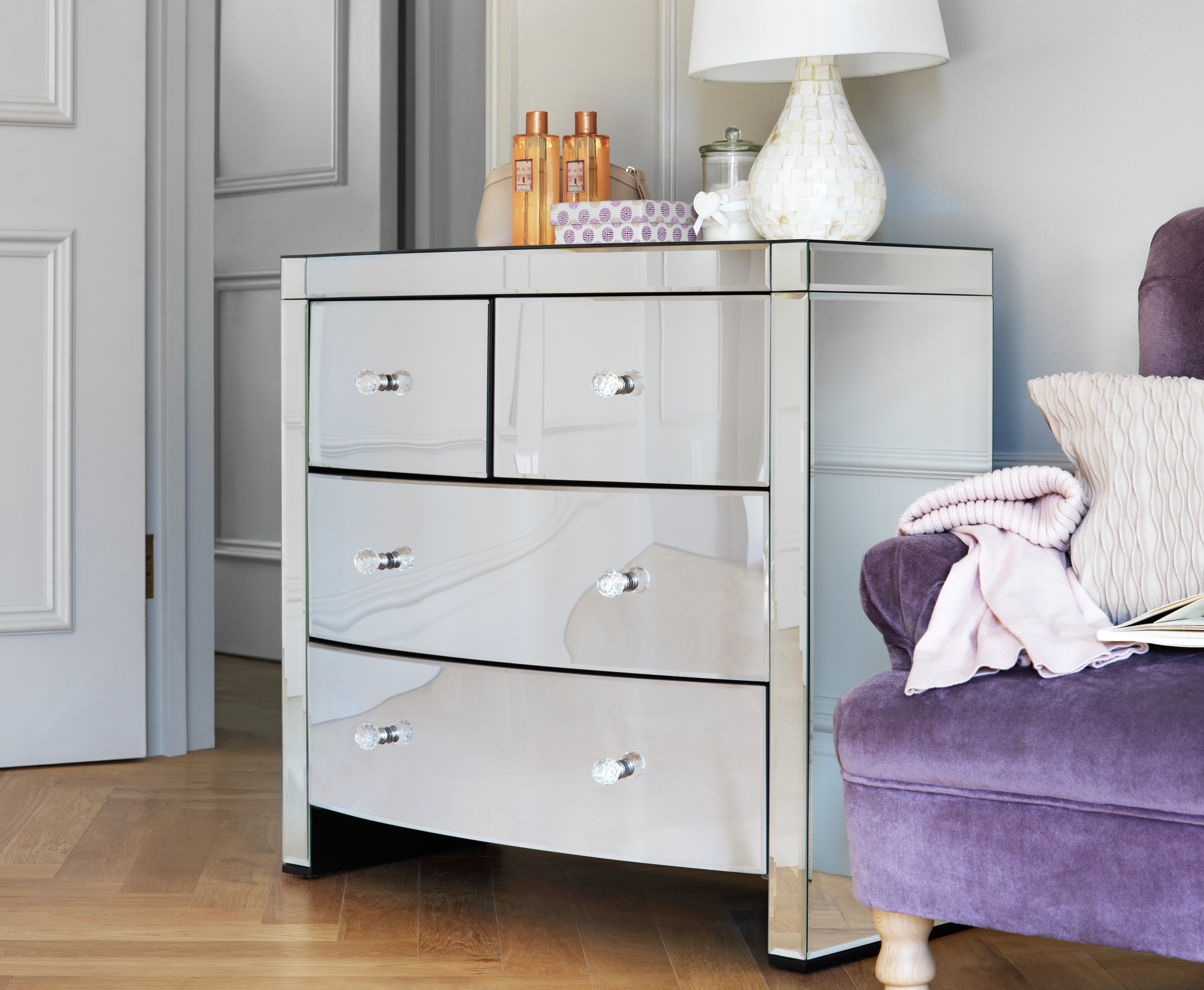 Mirrored Furniture Argos Home Canzano 3 Drawer Bedside Cabinet