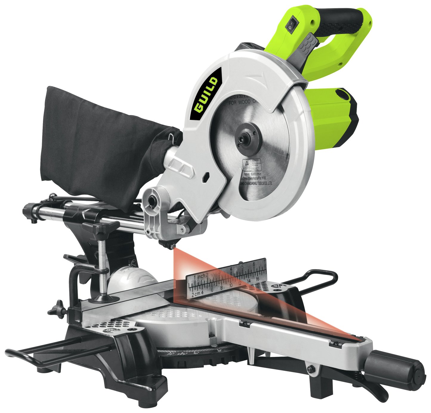 Guild 210mm Sliding Mitre Saw with Laser - 1700W