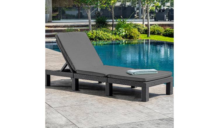 Buy Keter Daytona Rattan Effect Sun Lounger - Graphite | Garden chairs