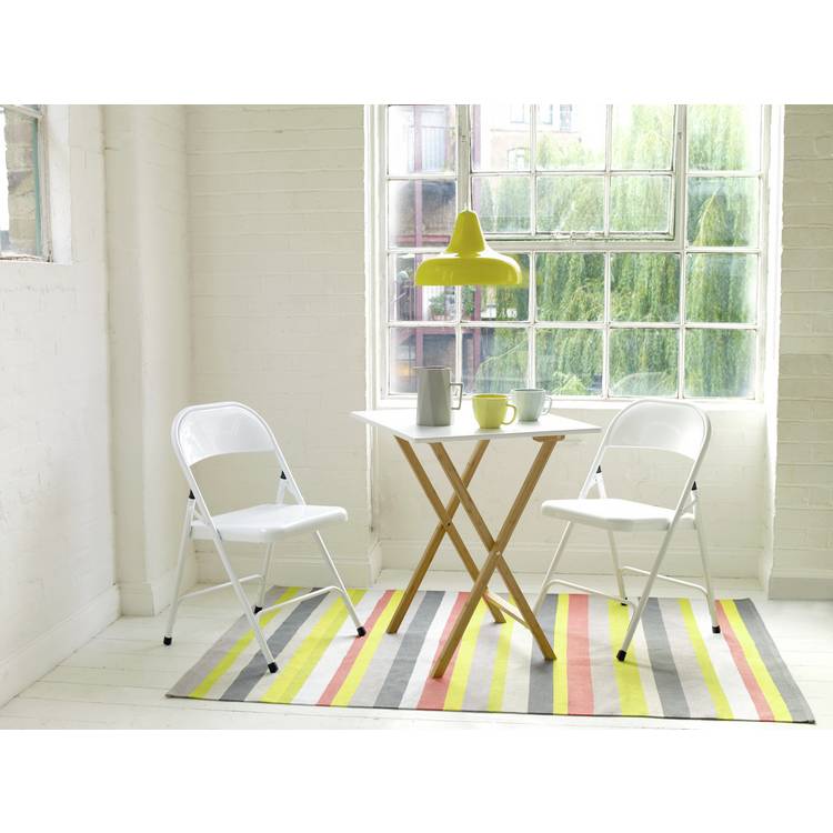 Habitat Drew Folding Bamboo 2 Seater Table - White 0