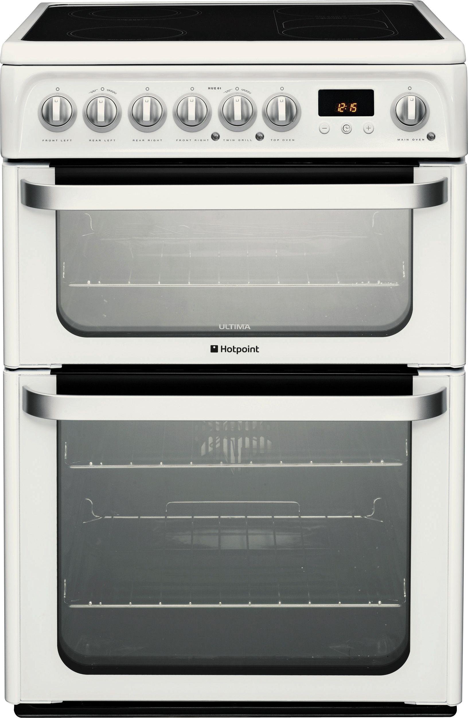 Hotpoint HUE62P 60cm Double Oven Electric Cooker - White
