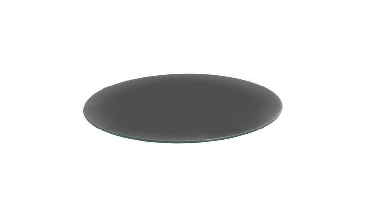 Harbour Housewares Round Glass Chopping Board - Grey