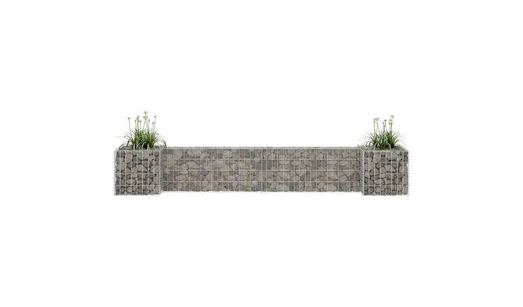 Walplus Steel Gabion Basket - Silver - 260 x 40 x 40 cm