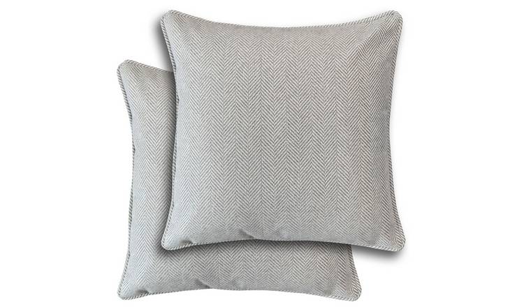 Enhanced Living Chester Herringbone Cushion Covers - 43 x 43cm - Grey
