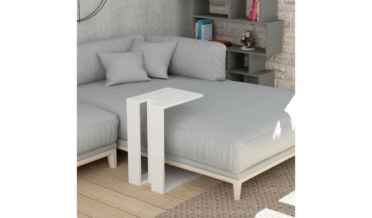 Decortie Muju Melamine Coated Particleboard Side Table - White
