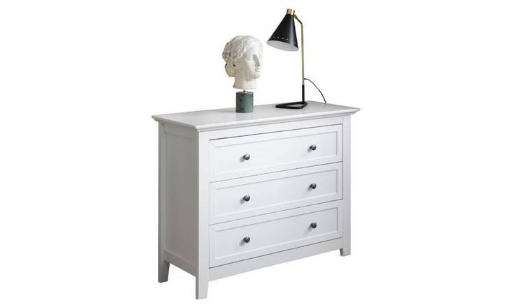 Noa & Nani Karlstad 3 Drawer Wide Chest of Drawers - White