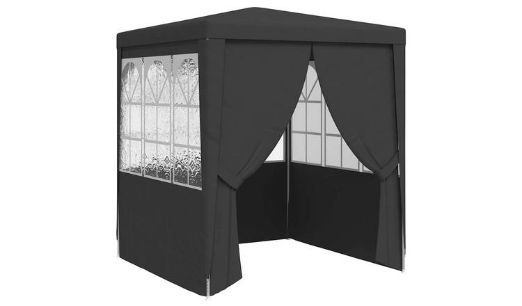 Walplus 2 x 2 m 90gsm Professional Party Tent with Side Walls - Anthracite