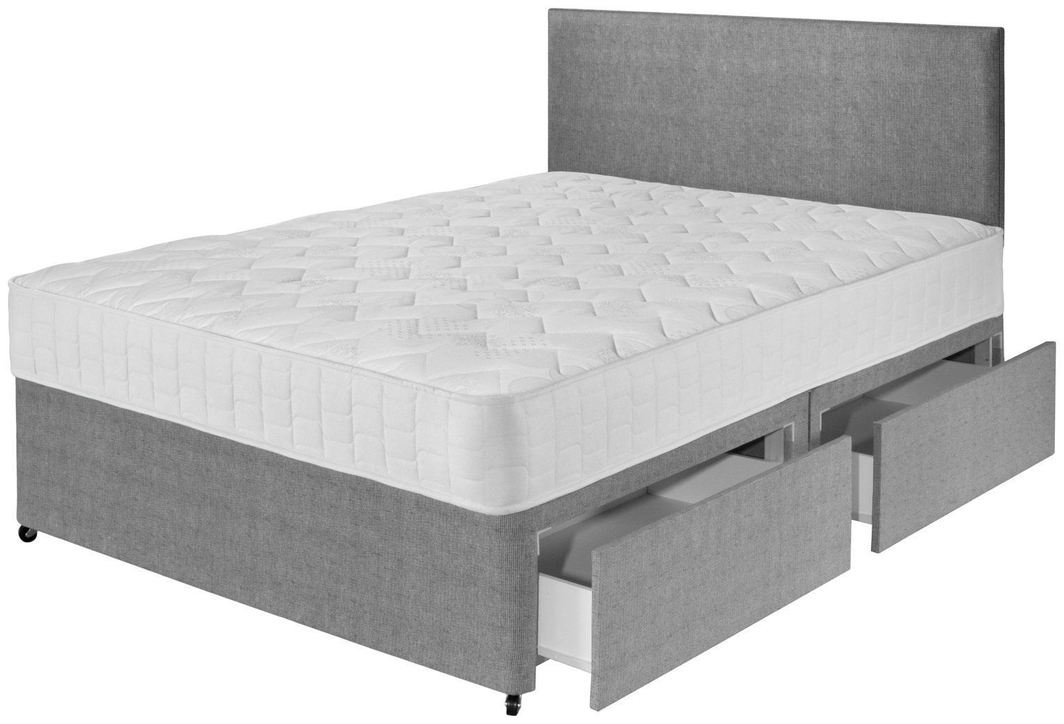 Argos Home Elmdon Double Deep Ortho 4 Drawer Divan Bed Grey (4811697