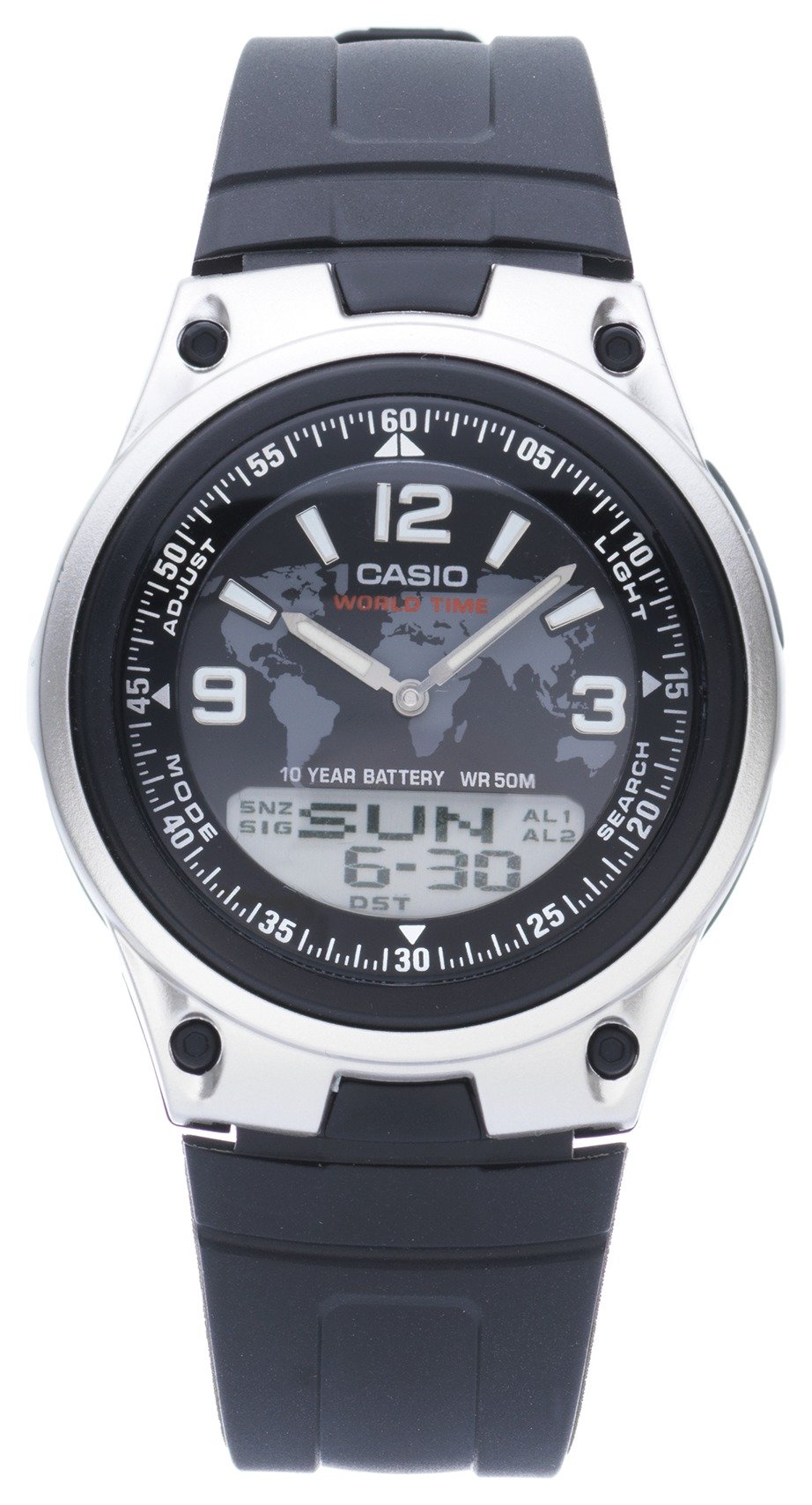 Casio Men's Black Resin Strap World Time Watch