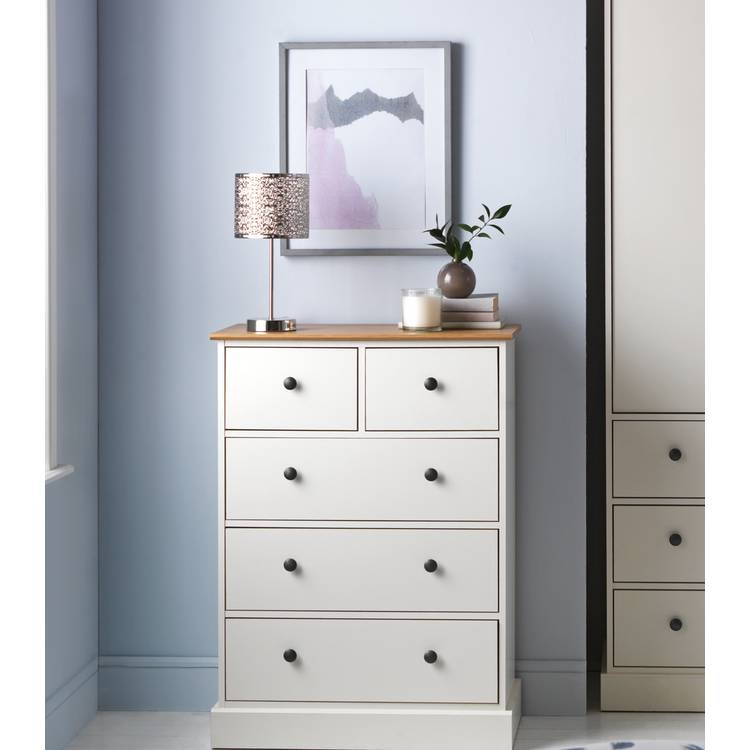 Argos Home Kensington 5 Drawer Chest - Grey & Oak  0