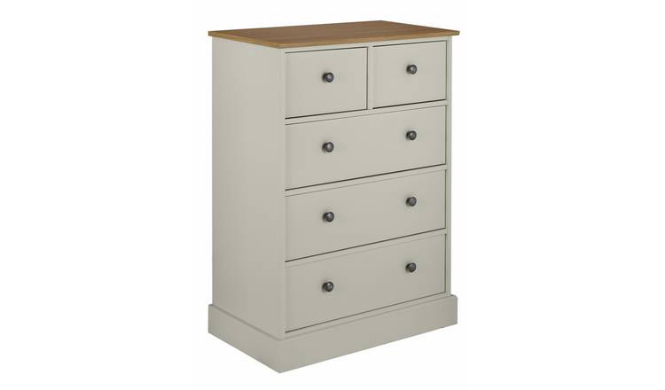 Argos Home Kensington 5 Drawer Chest - Grey & Oak 