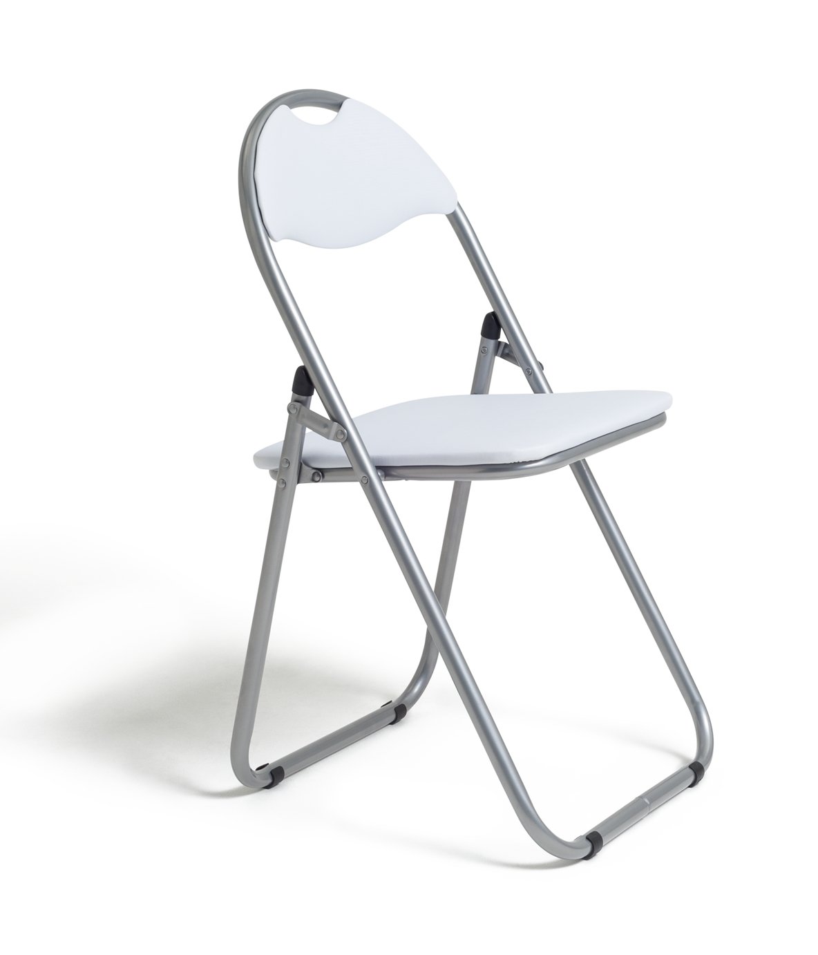 Argos Home Padded Faux Leather Folding Office Chair - White