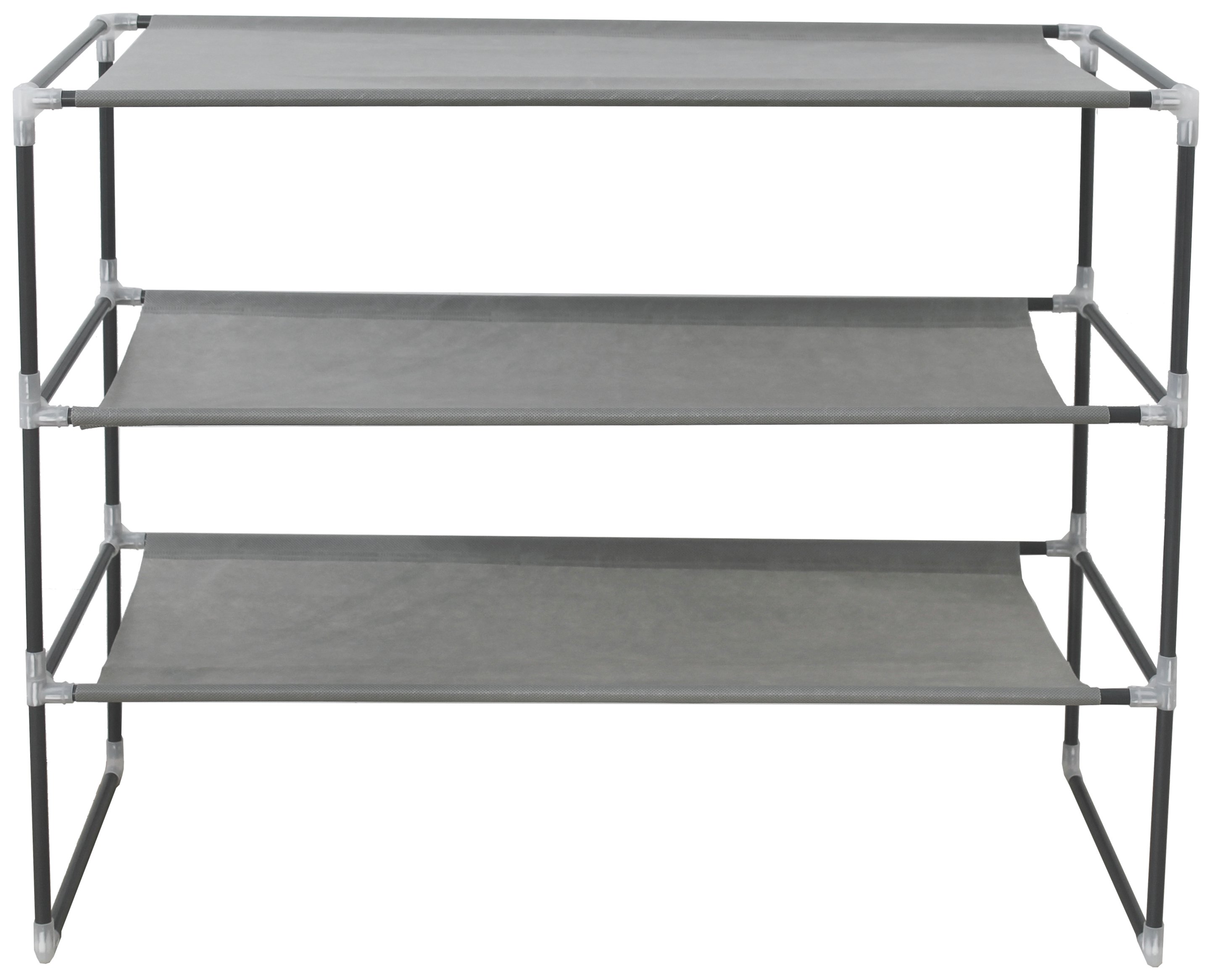 Argos Home 3 Shelf Stackable Fabric Shoe Storage Rack - Grey