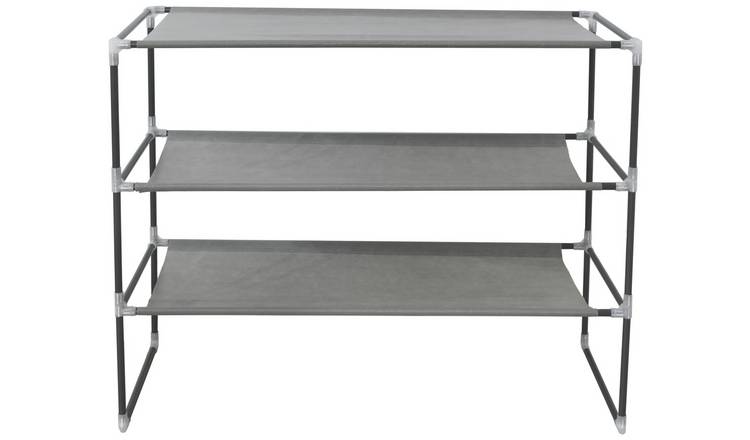 Buy Argos Home 3 Shelf Stackable Fabric Shoe Storage Rack Grey Shoe Storage Argos