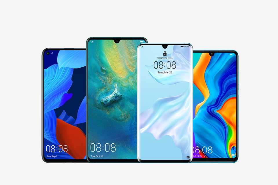 Phones with different screen sizes.