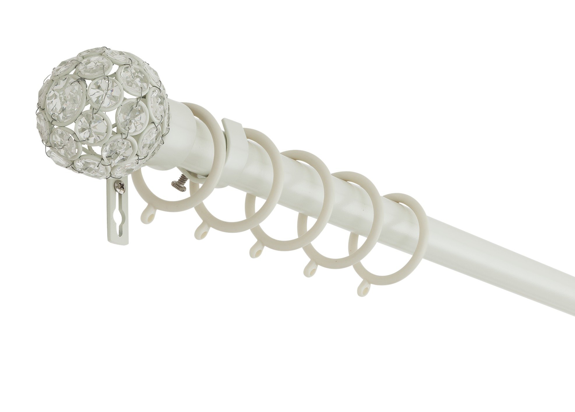 Argos Home Extendable Jewel Ball Metal Curtain Pole - Cream