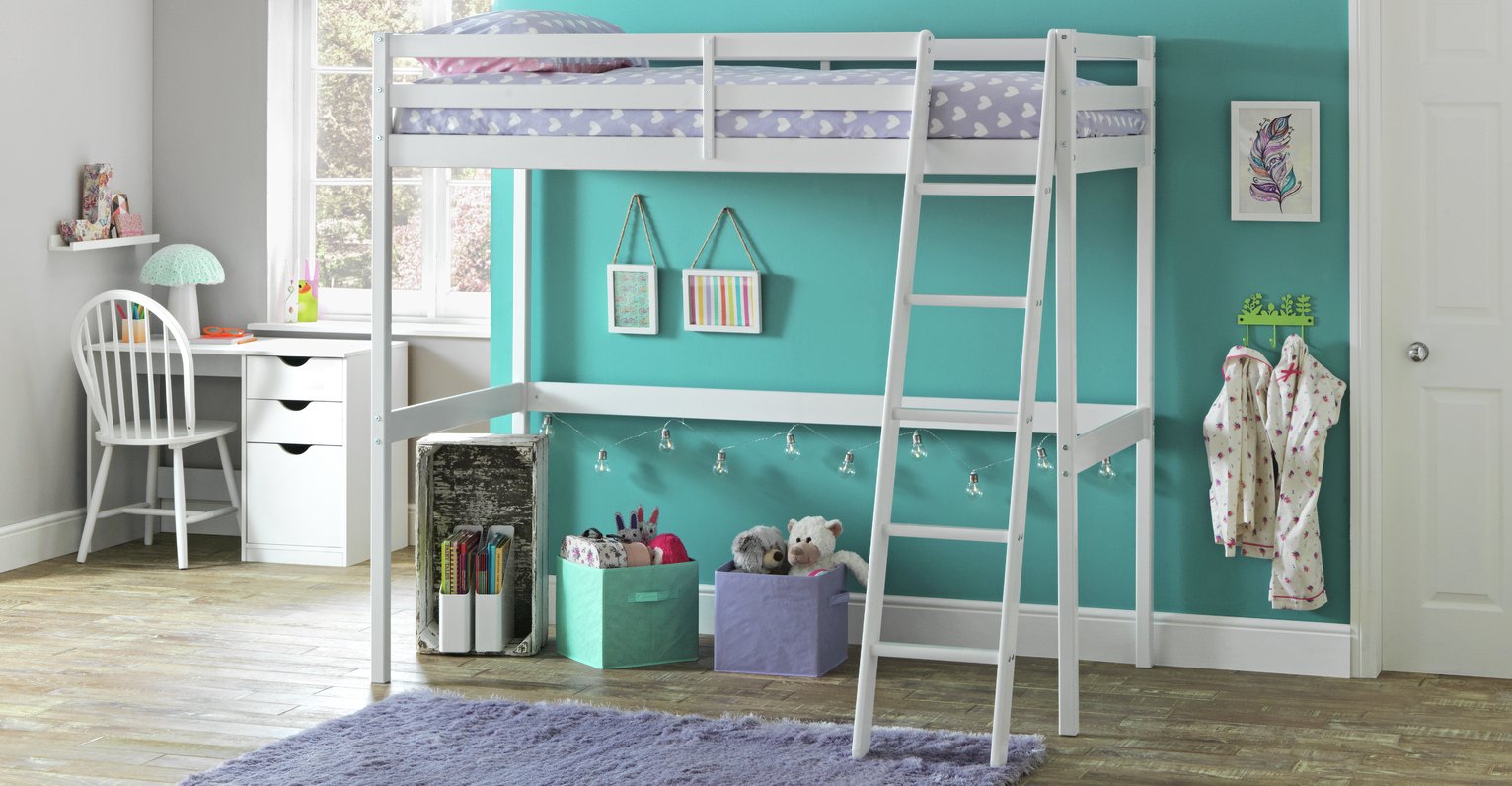 Argos Home Kaycie White High Sleeper Bed & Kids Mattress