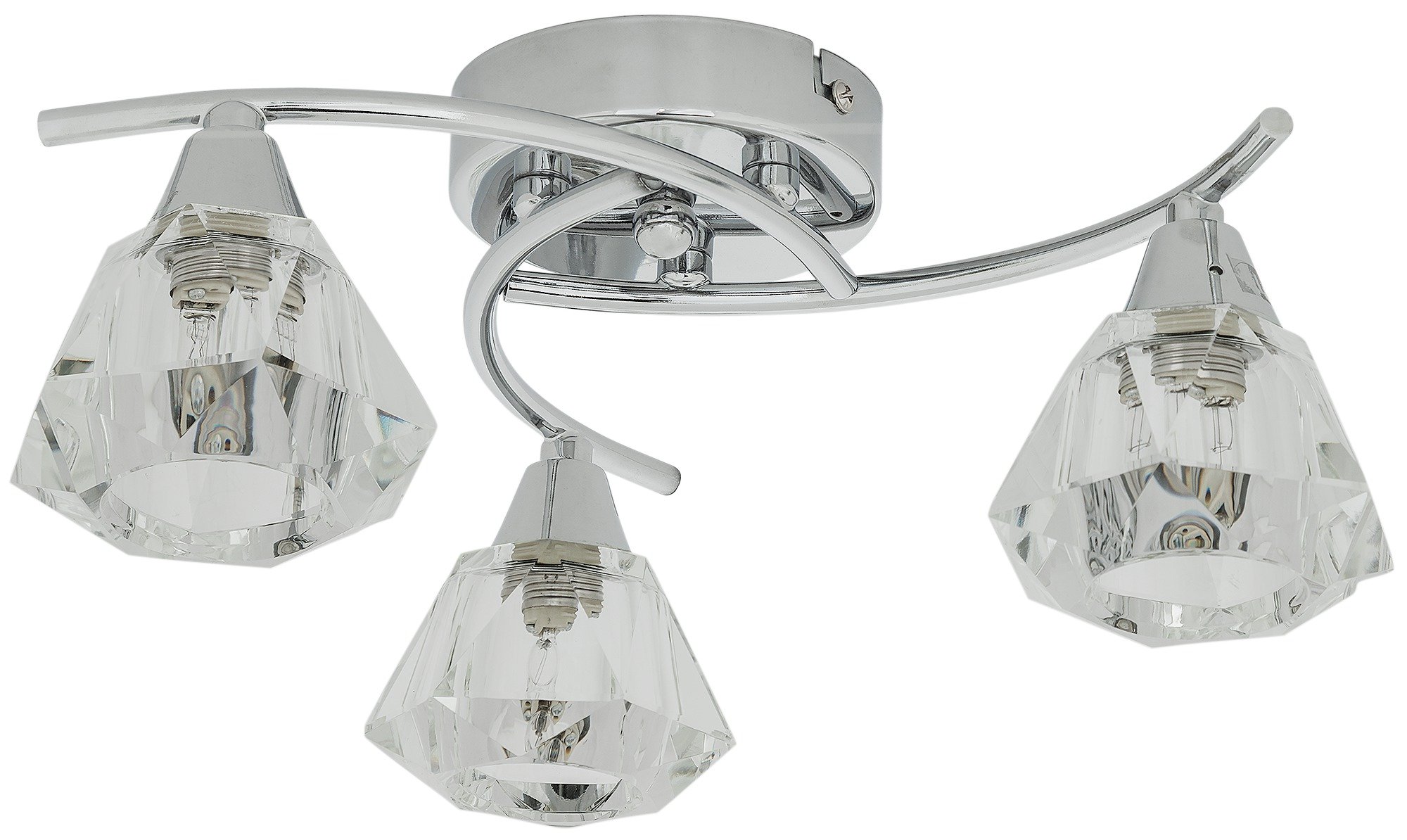 Argos Home Leilani 3 Light Glass Ceiling Light - Silver