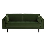 Green velvet sofa.