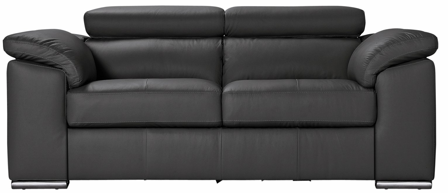 Argos Home Valencia 2 Seater Leather Sofa - Black