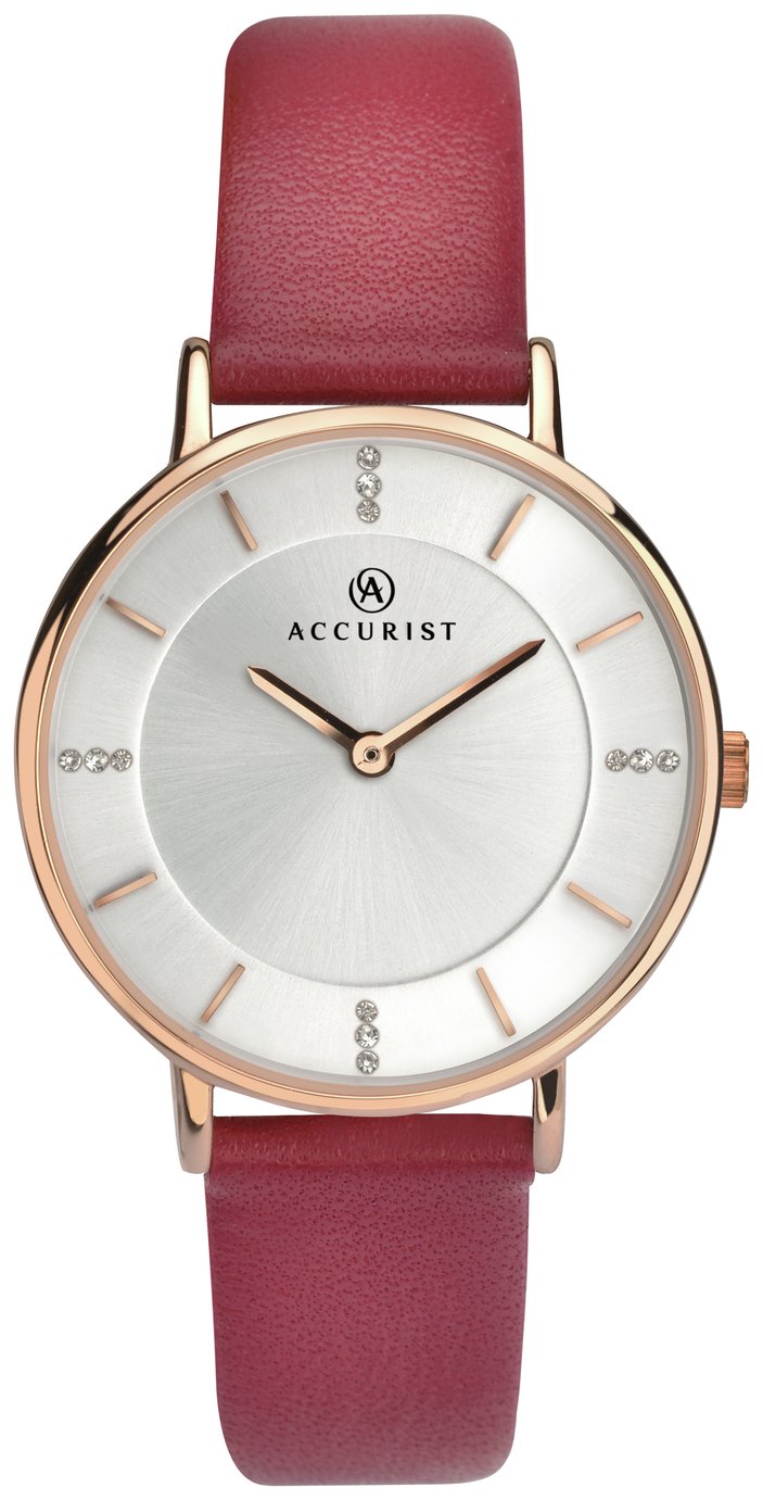 Accurist Ladies Burgundy Leather Strap Watch Review