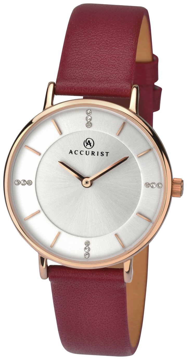 Accurist Ladies Burgundy Leather Strap Watch Review