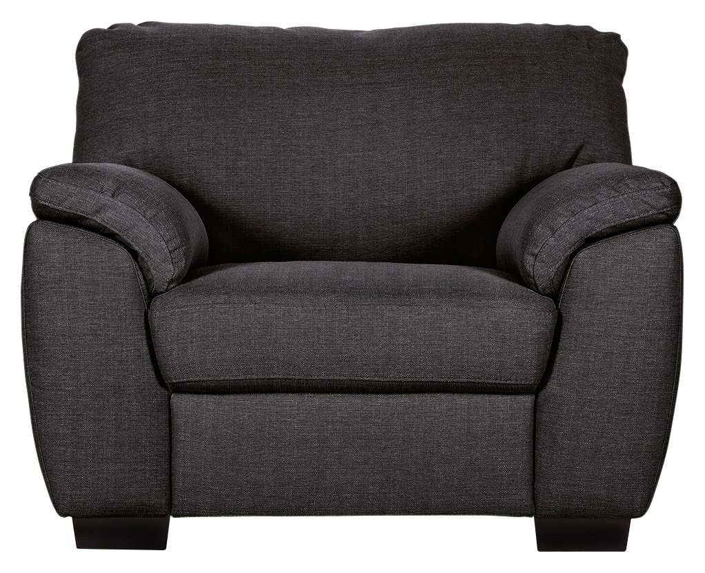 Argos Home Milano Fabric Chair and 3 Seater Sofa - Charcoal