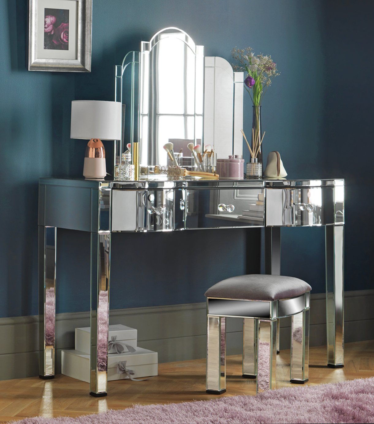 mirrored dressing table mirror