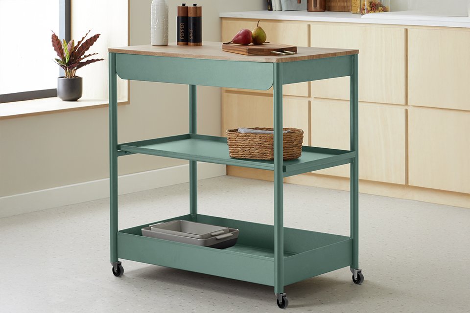 Habitat Kaylo Metal Kitchen Trolley - Green.