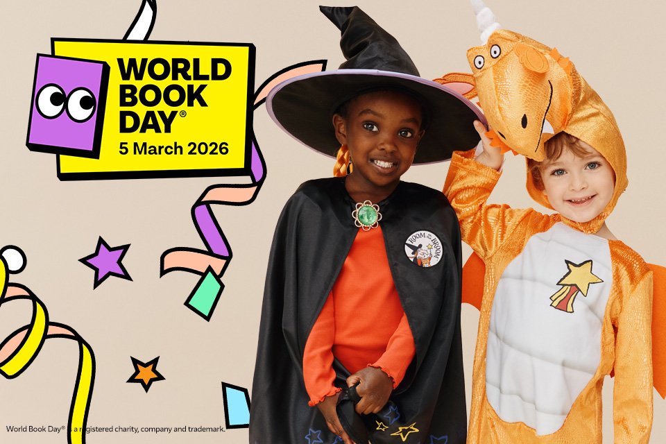 World Book Day®. Get ready for 5 March. Order by 6pm on 3 March for home delivery in time for World Book Day®.