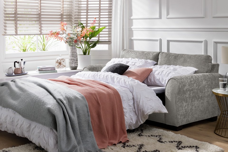 An Argos Home Taylor Fabric Sofa Bed.
