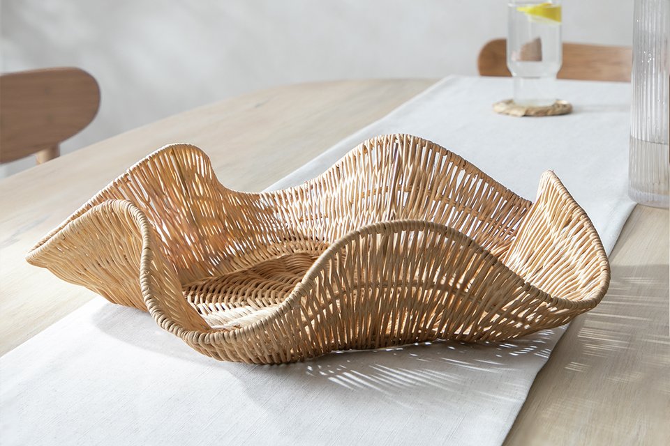 Habitat Rattan Wave Tray - Natural.