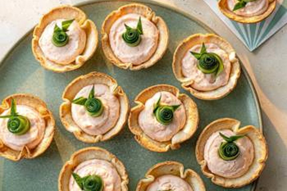 Salmon mousse cups.
