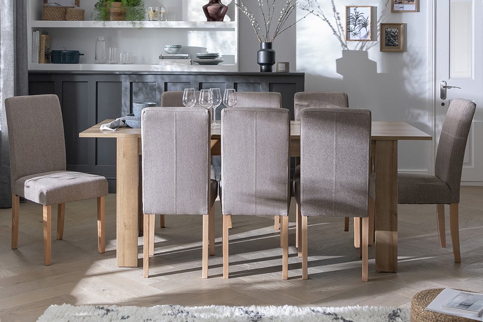 Argos Home Chicago Extending Cream Dining Table & 6 Chairs.