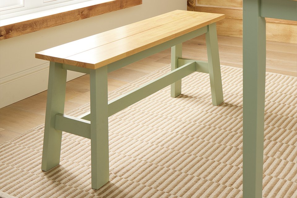 Argos Chicago Solid Wood Dining Bench - Sage Green.