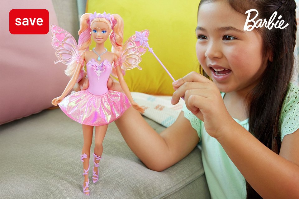 Save up to 1/3 on selected Barbie products.