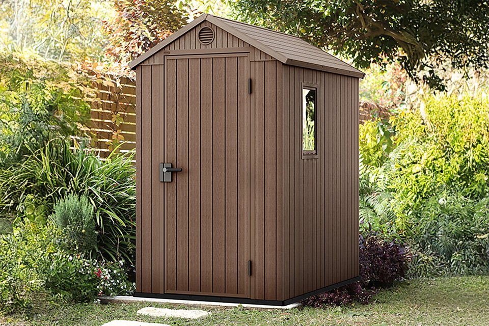 Keter Darwin Apex Garden Storage Shed 4 x 6ft - Brown.