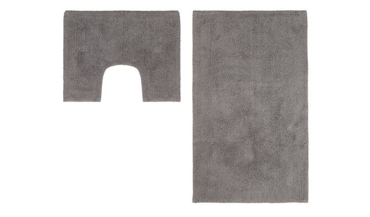 Buy Argos Home Bath And Pedestal Mat Set Flint Grey Bath Mats