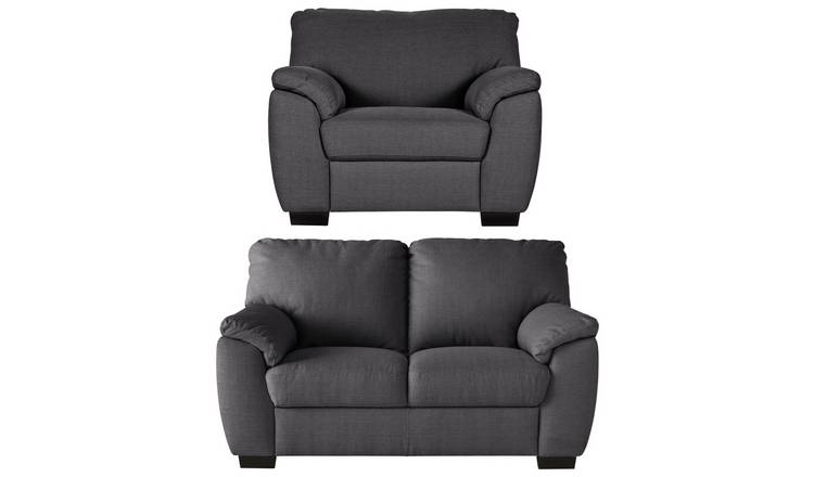 Buy Argos Home Milano Fabric Chair and 2 Seater Sofa - Charcoal | Sofa