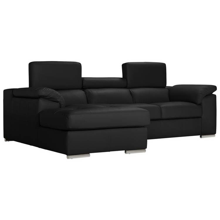 Argos Home Valencia Left Hand Corner Chaise Sofa - Black 0