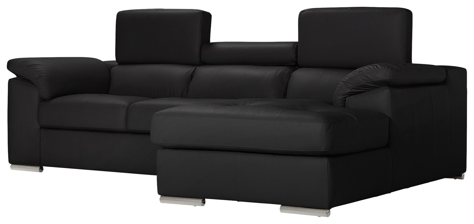 hygena valencia leather corner sofa