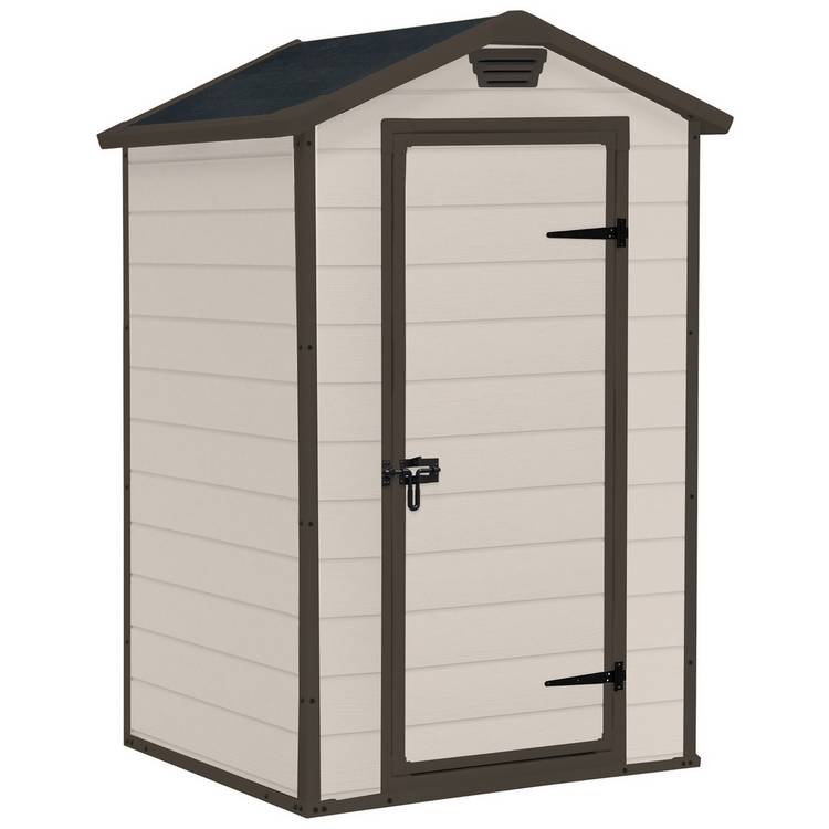 Keter Manor Apex Outdoor Garden Storage Shed 4 x 3ft - Brown 0