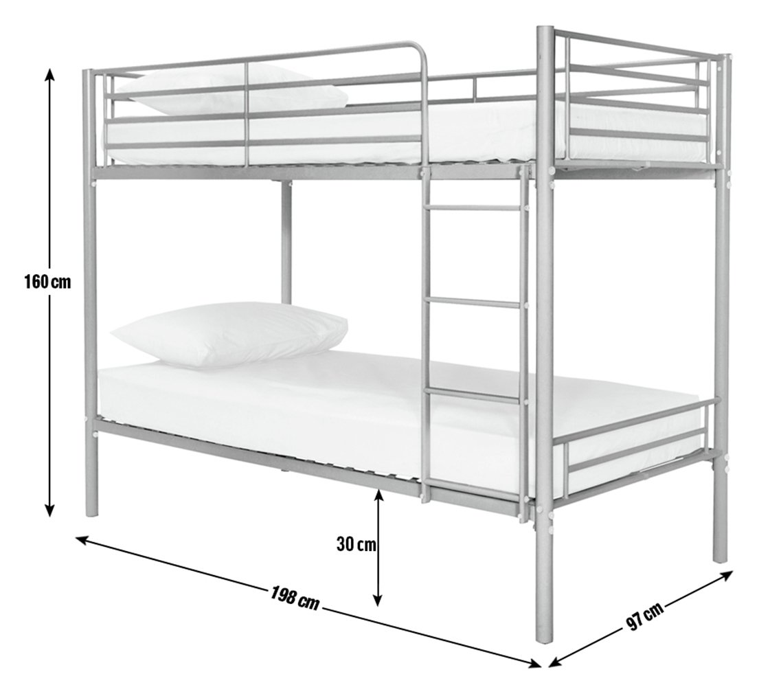 Размеры бюджетных железных двухъярусных кроватей