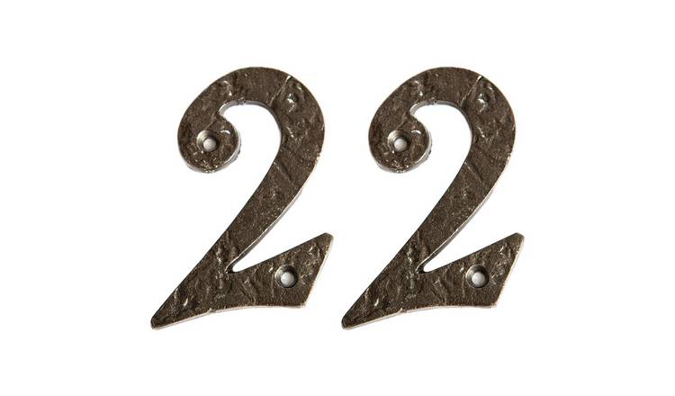 Hammer & Tongs Rustic Iron Numeral - Number 2 - Raw - Pack of 2