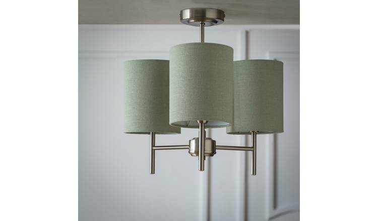 Argos Home Candelabra Steel 3 Light Ceiling Light - Sage