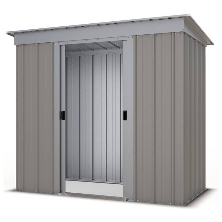 YardMaster Tall Metal Pent Garden Shed - 6 x 4ft 0