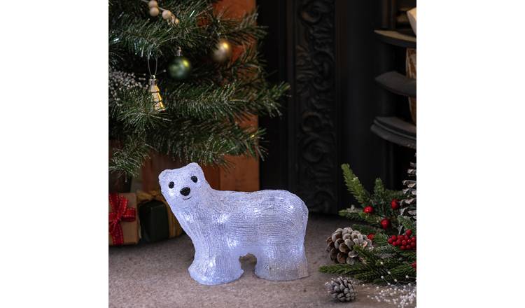 Habitat Prelit Christmas Acrylic Polar Bear Decoration