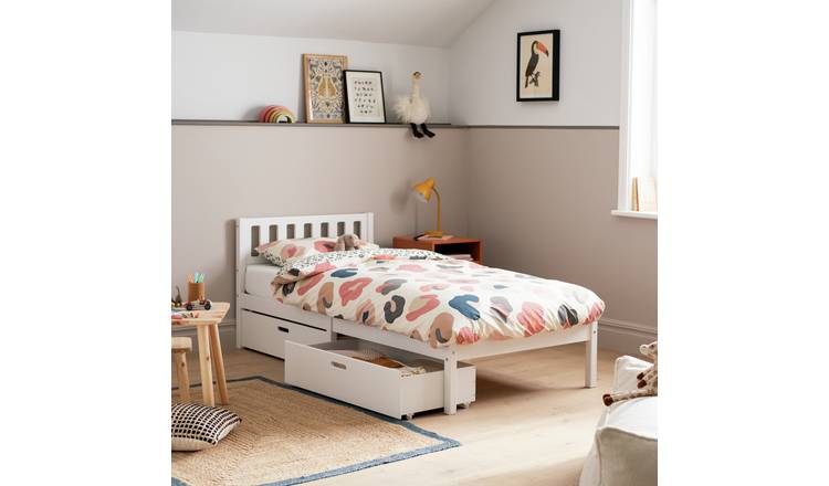 Buy Habitat Ronnie Single Bed Frame and Drawer White Kids beds Argos