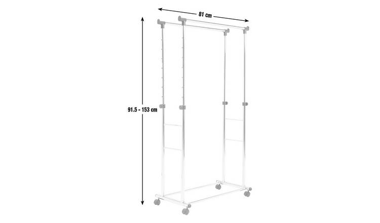 Extendable wardrobe best sale rail argos