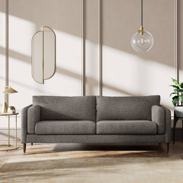 Habitat Newington Fabric 4 Seater Sofa - Charcoal-Dark Leg   0